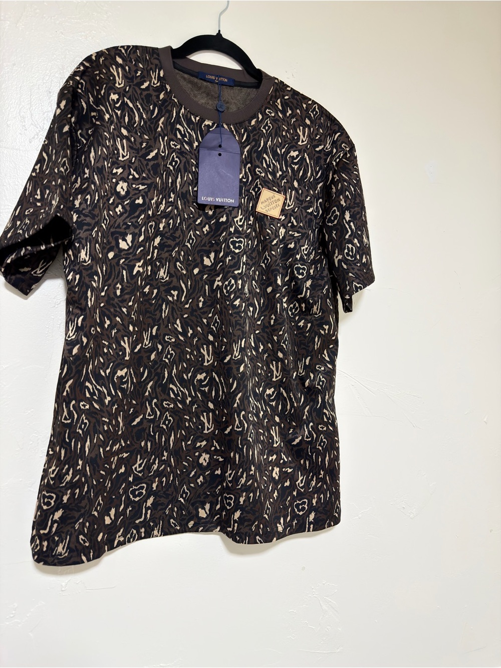 Brown Black Patterned Short Sleeve Tee